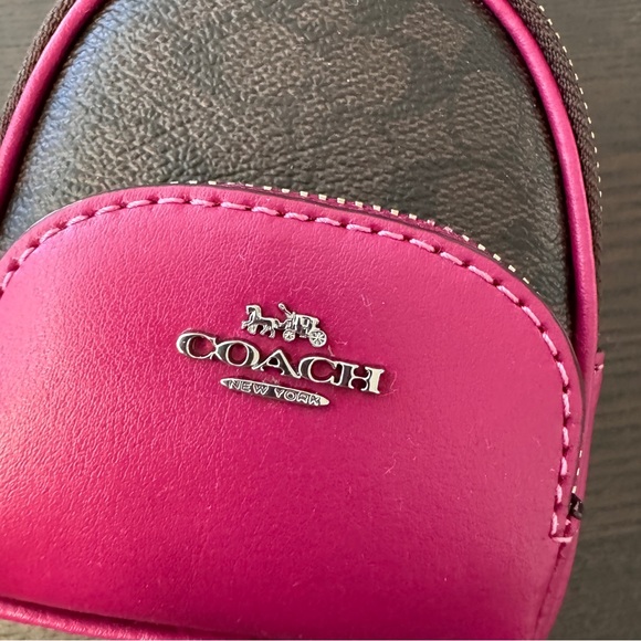 Coach Mini Court Backpack Bag Charm In Signature Canvas C7803 - Picture 2 of 5